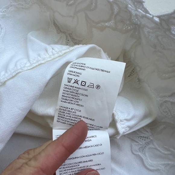 Club Monaco White Cotton Frilled Sleeveless Top - Picture 5 of 5